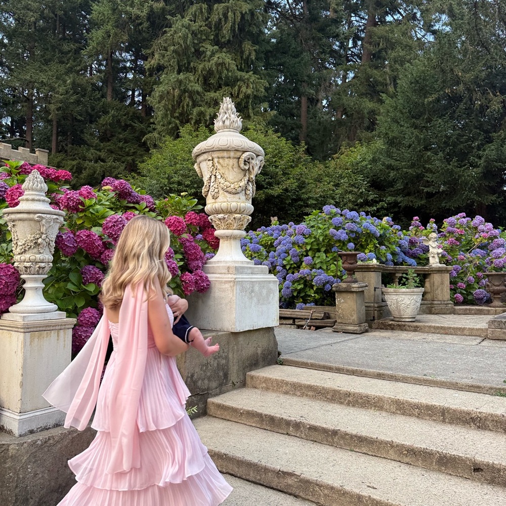 Lulus Light Pink Strapless Tiered Maxi Dress - Picture 4 of 4